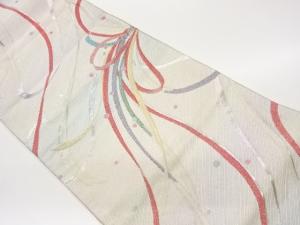 リボンに丸模様織出し袋帯